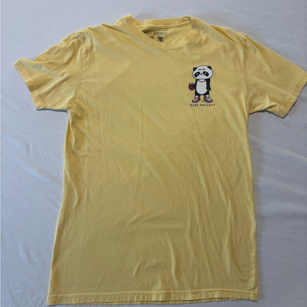 Riot Society Yellow Panda Graphic Tee